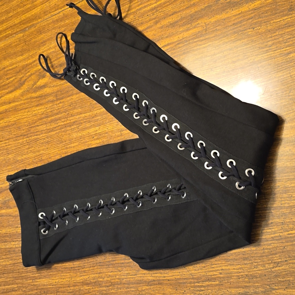 Black fashion nova cut out pants